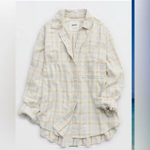 Aerie anytime fav flannel button down - soft muslin - small